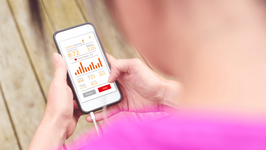 Coaching client tracking their progress via a platform